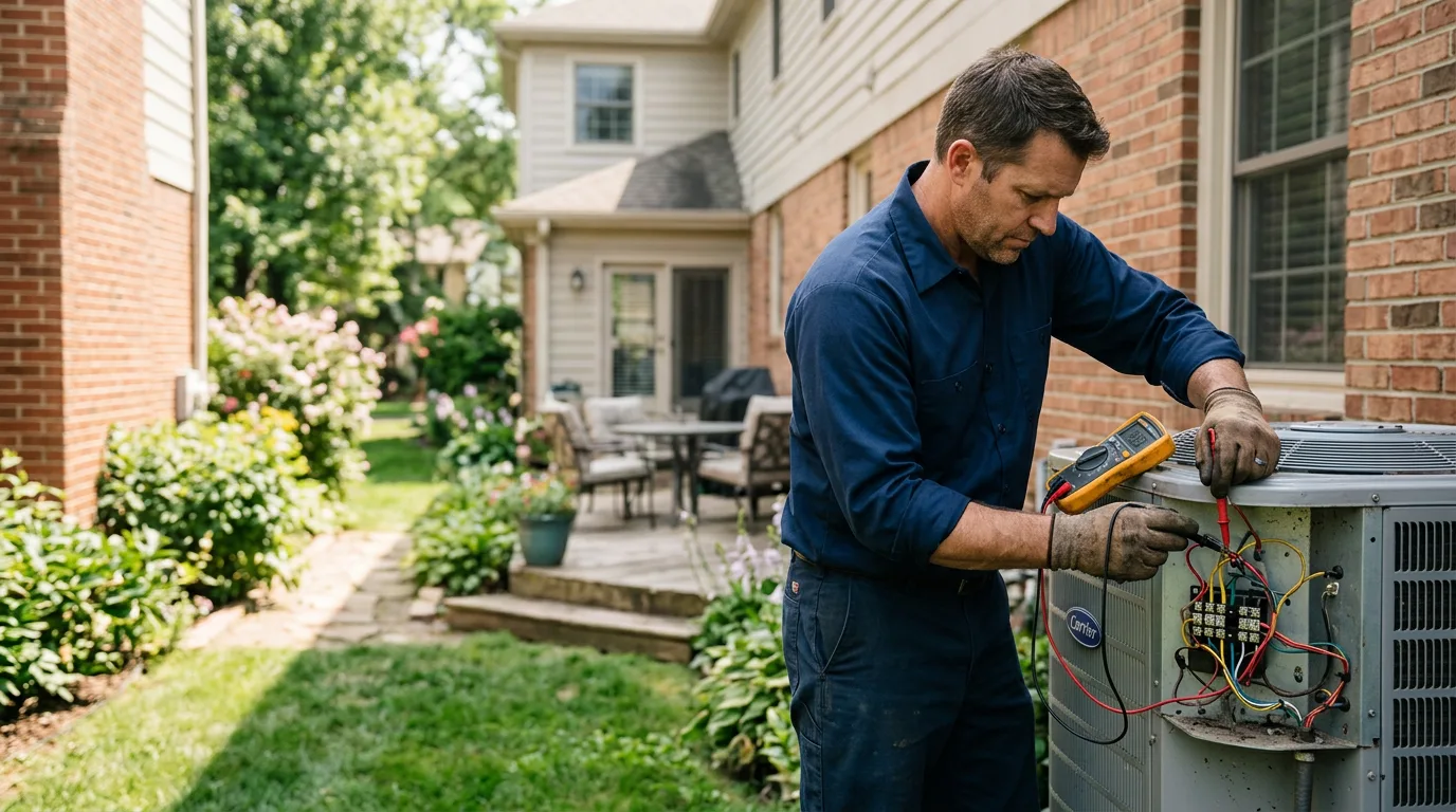 HVAC technician working near Chagrin Falls, OH